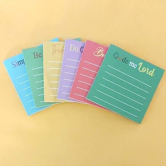 Colorful Inspirational Notepads Set of 6 - Picture 1 of 7
